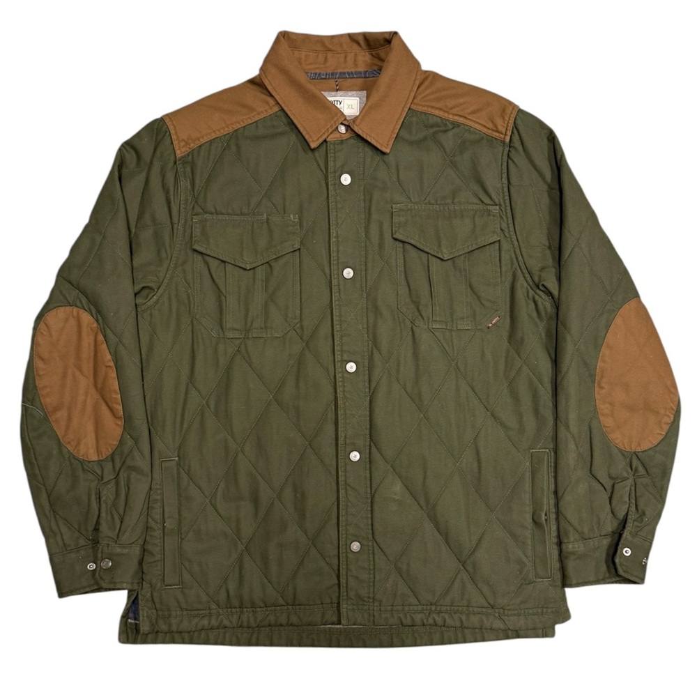 JETTY Midweight HUNTING Style Zip Jacket - Pine Green & Brown Arm Patches